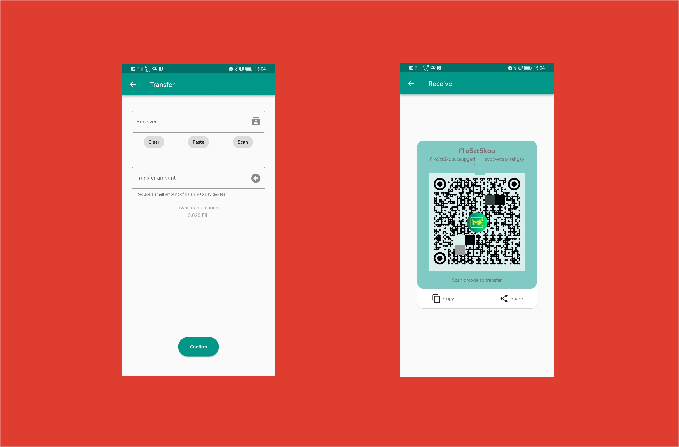 Send, receive and exchange crypto assets